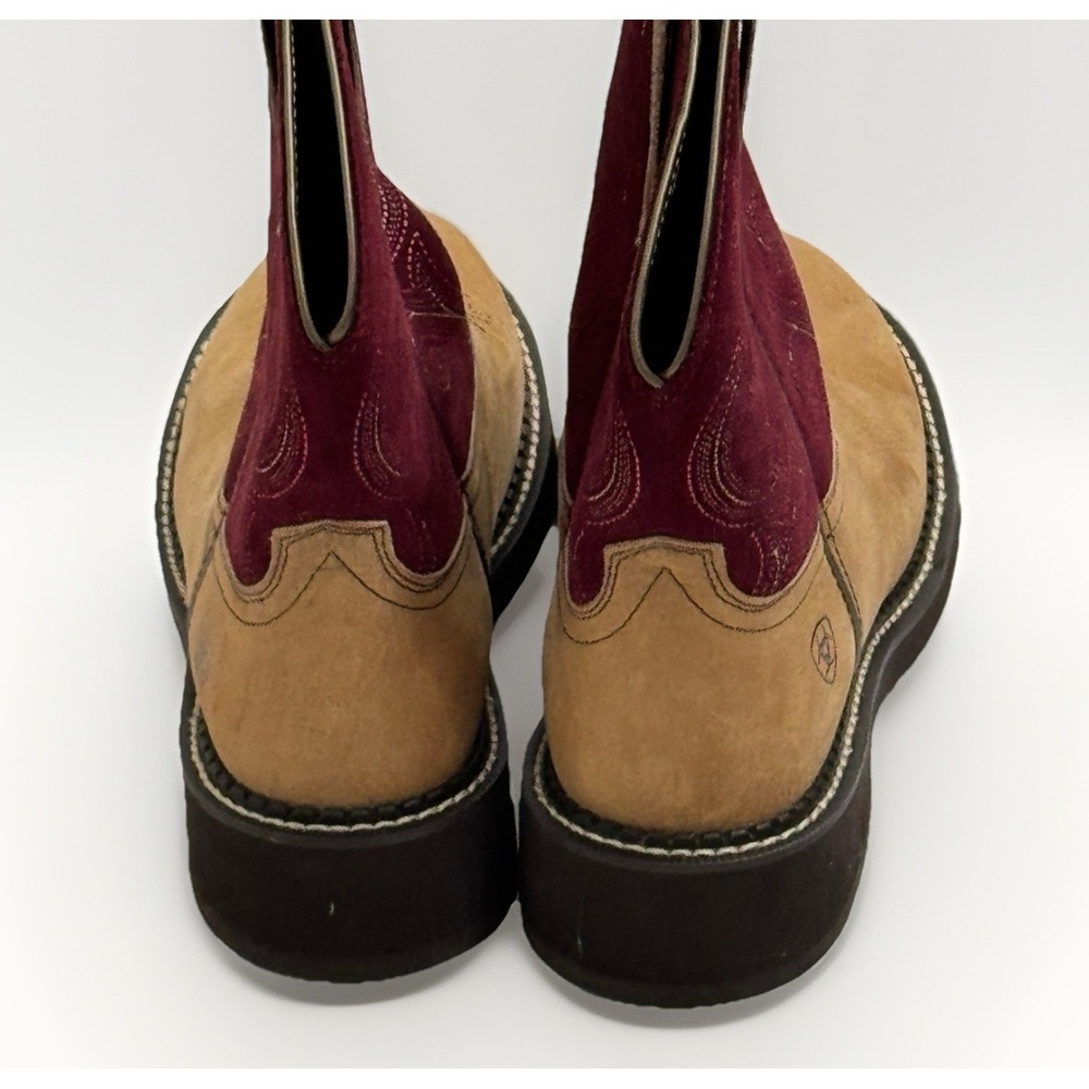 Ariat Boots Women's 10B Fatbaby Western Style 10026116 Burgundy Red Round Toe - Picture 2 of 10